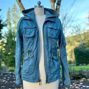 RARE Jack BB Dakota TWILIGHT Cargo Jacket Bella Swan Coat BLUE ✨ ALL THE ZIPPERS